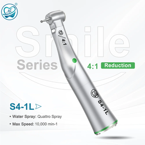 Cabezal de contra-ángulo dental <span class=keywords><strong>Smile</strong></span> S4-1L con reducción 4:1, anillo verde óptico de presión para motor tipo E, para odontología instrumental - Product Image 2