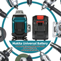 Niveau laser industriel 4D à 360 degrés, 16 lignes, faisceau croisé vert, largeur de ligne 1-2 mm, alimenté par batterie au lithium, électronique