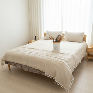 Juego de Cama de 4 Piezas de Lino 100% Sarga, Bordado Pesado Personalizado, Promoción Especial, Ecológico y Absorbente de Humedad, Venta Directa de Fábrica - Product Image 1