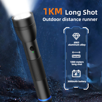 Nouvelle lampe torche de chasse super lumineuse 20W 2000 lumens, portée de 1 km, étanche, en alliage d'aluminium, rechargeable par USB, pour situations d'urgence et de sécurité