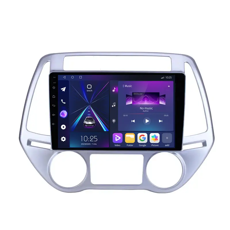 Pemutar media mobil Android 10, aksesoris mobil 1280 layar IPS 2 32 carplay android 10 radio mobil untuk Hyundai i20 2012-2014 9 inci