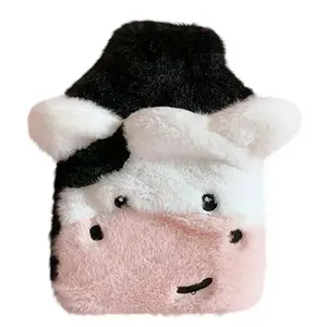 Cartoon Cow Rabbit Dinosaur Duck Animal Shaped Winter Bed Feet Hand Warm Plush Injection Hot Water Bottle With Plush Cover
