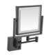 Modern Stainless Hotel Makeup Bathroom Mirror Wall Mounted Square Folding Shaving Illuminated LED Lighted