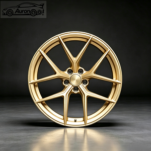 Jante en alliage d'aluminium 5 branches finition bronze monobloc moulée pour la mise à niveau des voitures particulières Porsche Benz BMW, jante forgée - Product Image 1