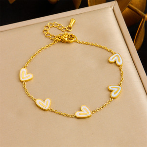 Heart Shape Stainless Steel Jewelry <b>Set</b> Necklace <b>Bracelet</b> Earrings Women's Gift Fashion Accessories - Product Image 3