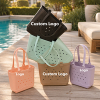 Sac de plage en EVA personnalisable, couleurs mélangées, réutilisable, résistant, en caoutchouc, imperméable, facile à nettoyer