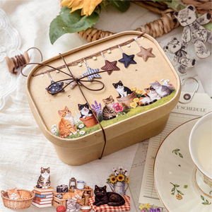 Lot <span class=keywords><strong>de</strong></span> 10 autocollants rectangulaires rigides, série Fête à la maison chaleureuse, décorations <span class=keywords><strong>de</strong></span> collage DIY sur le thème rétro pour albums <span class=keywords><strong>de</strong></span> scrapbooking enfantins - Product Image 4