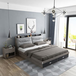 Foshan Furniture Wooden Bed Frame with <b>Storage</b> Double Queen Bed Frame with Drawers For Hotel Apartmetn - Product Image 1