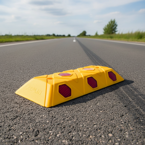 Ileritraffic - Muslera de Señalización Vial Redonda Amarilla de Polipropileno, Resistente a la Compresión, 210x100x25mm, ILT8002, 0.17kg - Product Image 2