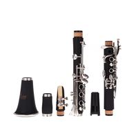 Professional Bakelite 17 Key Bb Flat Soprano Clarinet with Nickel Plating & 10 Reeds Woodwind Instrument for Students