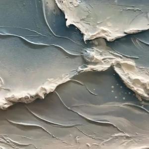 Arte Mural Contemporáneo, Pintura Texturizada de Paisaje Marino, Lienzo Abstracto para Decoración de Dormitorio y Sala de Estar, Pintura Estética Suave para el Hogar - Product Image 5