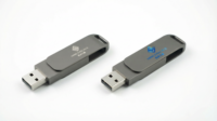 Flashdisk SSD USB Kecepatan Tinggi Grosir Tipe-C Antarmuka Ganda Berbahan Logam Putar dengan Logo untuk Promosi & Hadiah Bisnis