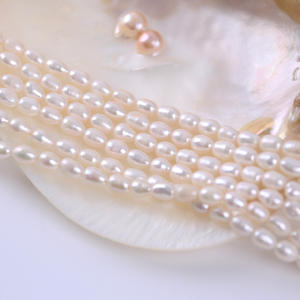Promotion de perles d'eau douce de forme de riz blanc de 5-6 mm, naturelles, pour collier et bracelet DIY, vente en gros à Zhuji - Product Image 5