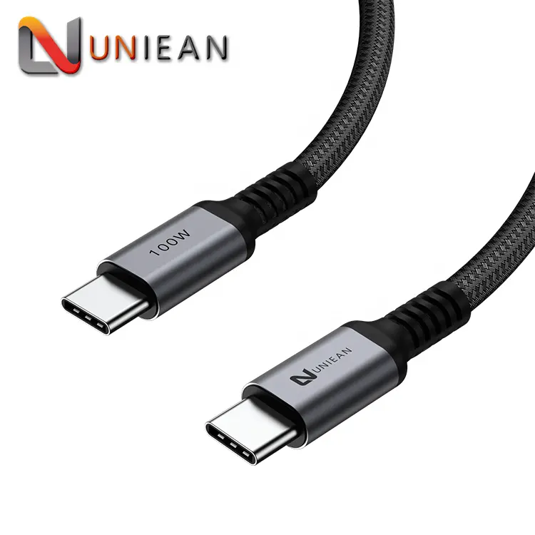 Amazon Product Aluminium Alloy 2m Braided USB to 6A 100W USB-C Cable Nylon USB C 100W