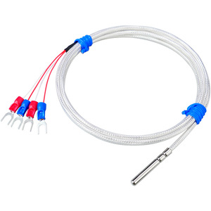 เซ็นเซอร์วัดอุณหภูมิ Pt100, หัววัดอุณหภูมิกันน้ำแบบม้วนปิดผนึก ทนน้ำมัน, หัววัดแบบสี่สาย, หัววัดแบบแพลตตินัม - Product Image 1