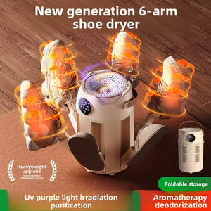 Séchoir à chaussures électrique intelligent pliable à 6 bras en plastique avec déshumidificateur et désodorisant pour usage familial - Product Image 6