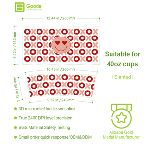 Goode Durable 16oz/40oz Matériel PET Écologique Étanche Anti-rayures Anti-UV pour Autocollant de Transfert Tasses Saint-Valentin <span class=keywords><strong>XOXO</strong></span> - Product Image 2