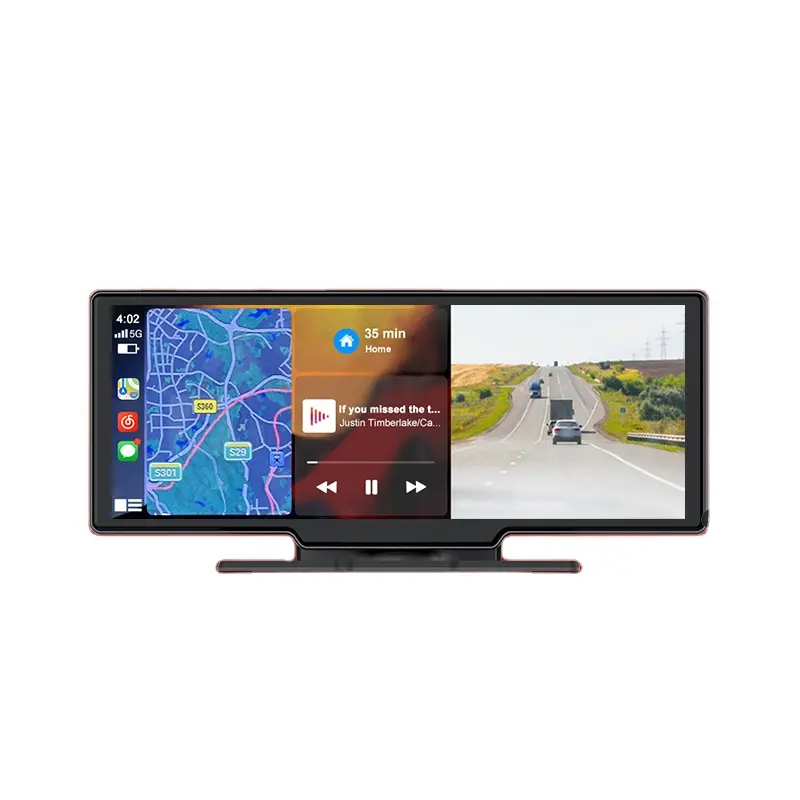 Junsun Dash Cam telecamera per la retromarcia Wifi Carplay e Android Auto 4K DVR videoregistratore di navigazione GPS cruscotto Dual Len 24H Park AUX