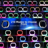 Couverture décorative LED 5D multicolore pour phares Angel Eye de voiture et moto, contrôlée par Bluetooth, avec feux de jour et clignotants