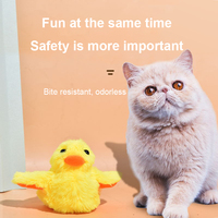 Jouets interactifs pour chat Canard battant Jouets électriques pour oiseaux Jouet en peluche lavable pour chat avec capteur de vibration pour cataire