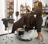 Plateau de rangement intelligent pour coiffure, pliable et mobile, en acier inoxydable noir, chariot pour extensions capillaires de salon de beauté