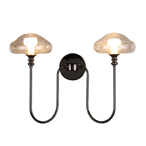 Inno Casa PW24005-2 Industrial Factory Decorative Clear Glass Shade Metal Pearl Wall Lamp 110-240V 2*G9 Lampholder Living Room - Product Image 1