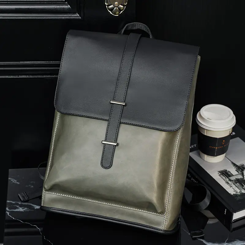 2024 Pu deri erkek sırt çantası Vintage okul gençlere yönelik sırt çantası erkek okul Laptop çantası deri seyahat çantası