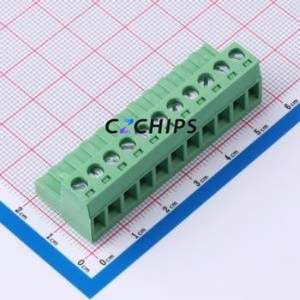 DB2EK-5.0-11P-GN-S Plug-in Terminal Block P=5mm Connector ( Connector Type: Male Plug )( Construction: 1x11P )( Pitch: 5mm ) - Product Image 1