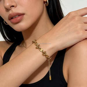 مجوهرات يد من الفولاذ المقاوم للصدأ رائجة البيع، تصميم بسيط وجريء على الطراز البانك، مجوهرات يد فاخرة من الفولاذ المقاوم للصدأ على الطراز الكوبي للجنسين - Product Image 2