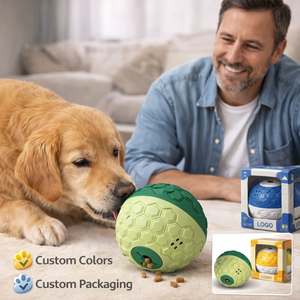 Jouets à mâcher pour animaux de compagnie en plastique, nouveauté anti-fuite pour friandises lentes, boule roulante à friandises, structure sonore mécanique, OEM ODM, approvisionnement en gros - Product Image 1