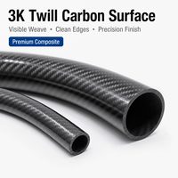 Tubo de Fibra de Carbono Personalizado, Suministro al por Mayor de Fábrica, 3K Twill Curvado con Acabado de Precisión, Tubo de Fibra de Carbono Industrial para Automoción