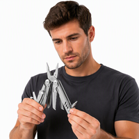 Pince multifonction robuste en acier inoxydable avec scie double et simple face, coupe-corde pour l'exploration en extérieur