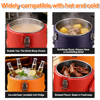 Seau à soupe élégant en acier inoxydable coloré, isotherme, pour la restauration commerciale, les événements et les banquets