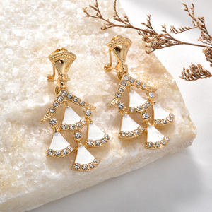 Joyería Bohemia de lujo Dubai 14K chapado en oro Zircon en forma de <span class=keywords><strong>abanico</strong></span> boda novia conjuntos de joyas para mujeres - Product Image 2