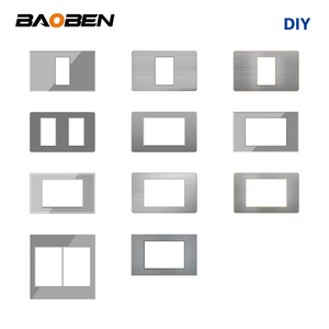 BAOBEN Module de fonction multifonctionnel pour panneau, prise standard, interrupteur, USB à charge rapide Type C, <span class=keywords><strong>clé</strong></span> DIY, 4*2 4*4, Gris - Product Image 3