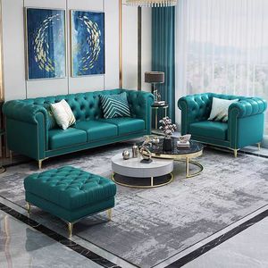 Set Sofa kulit Italia mewah, perlengkapan Sofa kulit Italia kualitas tinggi <span class=keywords><strong>3</strong></span> <span class=keywords><strong>2</strong></span> 1 Tempat duduk Modern dapat diperpanjang untuk ruang tamu - Product Image 1