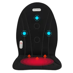 Electric 12V Vibration Massage Mat Cushion with Heating for Car Home Office Chair Seat with Backrest for Back Pain Relief