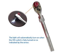 Clé à cliquet flexible et extensible professionnelle pour réparation automobile, 1/2 pouce, avec lampe torche LED, directement de l'usine - Product Image 5