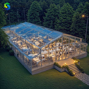 إطار جديد من الألومنيوم الأسود من كلوريد البولي فينيل ، خيمة أتريوم فاخرة للحفلات في الهواء الطلق كبيرة للبيع - Product Image 5