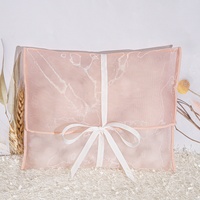 Pochette en organza imprimée avec logo personnalisé, pour cadeaux de mariage, de fête, bijoux, sac de luxe en organza maillé, pochette cadeau anti-poussière
