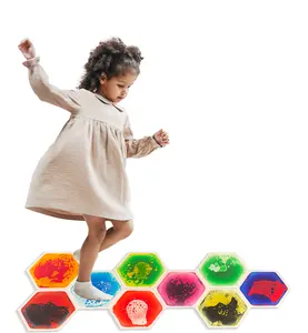 유치원 동적 컬러 액체 감각 타일 댄스 플로어 홈 장식 놀이 공간 바닥 3D 비닐 플라스틱 바닥 매트