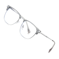 Monture de lunettes en métal léger, verres anti-lumière bleue en option, style professionnel, lunettes optiques unisexes sur ordonnance