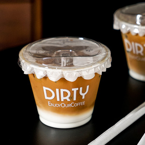 Tasse à Café en Plastique <span class=keywords><strong>PET</strong></span> Transparente Personnalisée de 260 ml Avec Couvercle, Jetable Pour Sodas et Boissons, Idéale Pour Cafés et Plats à Emporter - Product Image 2