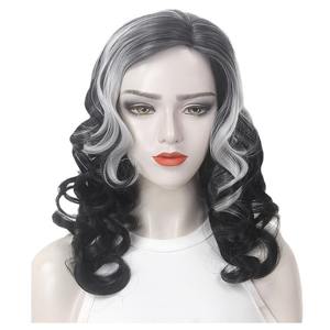 Nuova <span class=keywords><strong>parrucca</strong></span> moda <span class=keywords><strong>donna</strong></span> copricapo in fibra chimica grigio nero lunghi capelli ricci Cross-border vecchia signora argento grigio <span class=keywords><strong>parrucca</strong></span> - Product Image 5