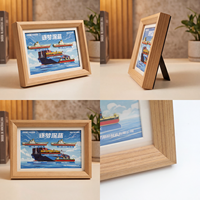 Badge de bateau 3D personnalisé en métal, cadre en bois avec boîte à ombre, souvenir, cadeau d'entreprise, ornement de bureau nautique, présentoir promotionnel marin