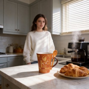 Tazze Personalizzate Adorabili / Produttori Cinesi OEM di Boccali da Birra / Tazze in Porcellana alla Moda con Set di Cucchiai Design Originale Marca HARVIT - Product Image 5