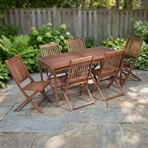 Natural Teak Wood Dining <b>Tables</b> Flat Pack Folding Chairs <b>Garden</b> Sets Outdoor Minimalist Design FLEGT Certified Indonesia - Product Image 3