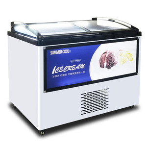 Nhỏ ngang <span class=keywords><strong>LED</strong></span> ánh sáng thương mại Ice Cream hiển thị tủ đông làm mát trực tiếp - Product Image 1