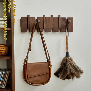 Porte-<span class=keywords><strong>manteau</strong></span> mural en <span class=keywords><strong>bois</strong></span> massif de style moderne, sans perçage, pour l'entrée de la maison, pour une utilisation dans le couloir, crochet derrière la porte - Product Image 2