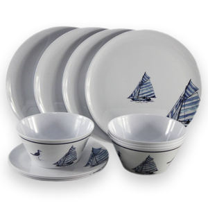 Juego <span class=keywords><strong>de</strong></span> Vajilla <span class=keywords><strong>de</strong></span> Melamina <span class=keywords><strong>de</strong></span> 16 Piezas con Diseño <span class=keywords><strong>de</strong></span> <span class=keywords><strong>Velero</strong></span>, Colección Económica para Servir Platos Principales, Sopas Calientes y Guarniciones - Product Image 1